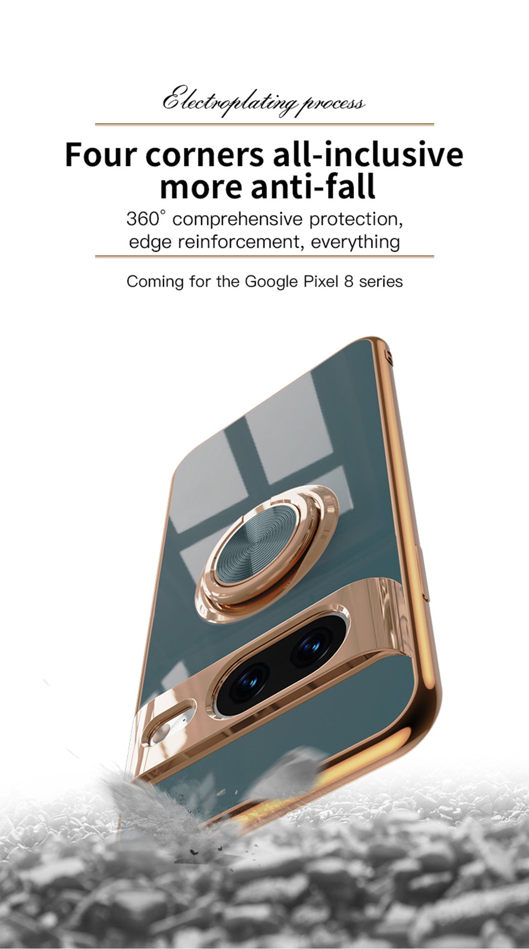 Premium Electroplated TPU Case for Google Pixel 8/8A/9 - Stylish & Durable Protection with Kickstand and Magnetic Car Mount Compatibility