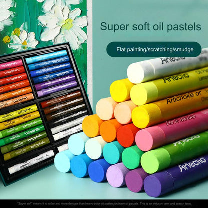 Montmartre 24-Color Ultra Soft Oil Pastels for Kids - Vibrant, Easy to Blend Art Crayons