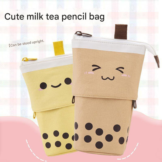 blue velvet milk tea pencil case