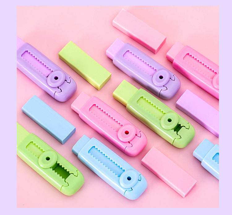 Distinctive eraser design in pastel colors