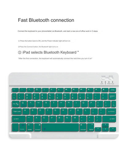 Wireless Bluetooth Keyboard and Mouse Combo for iPad, iPhone, and Android Tablets - Silent Scissor Switch and Ergonomic Design