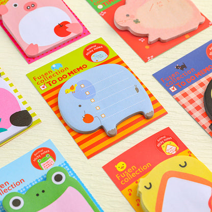 cartoon zoo animal sticky note pig