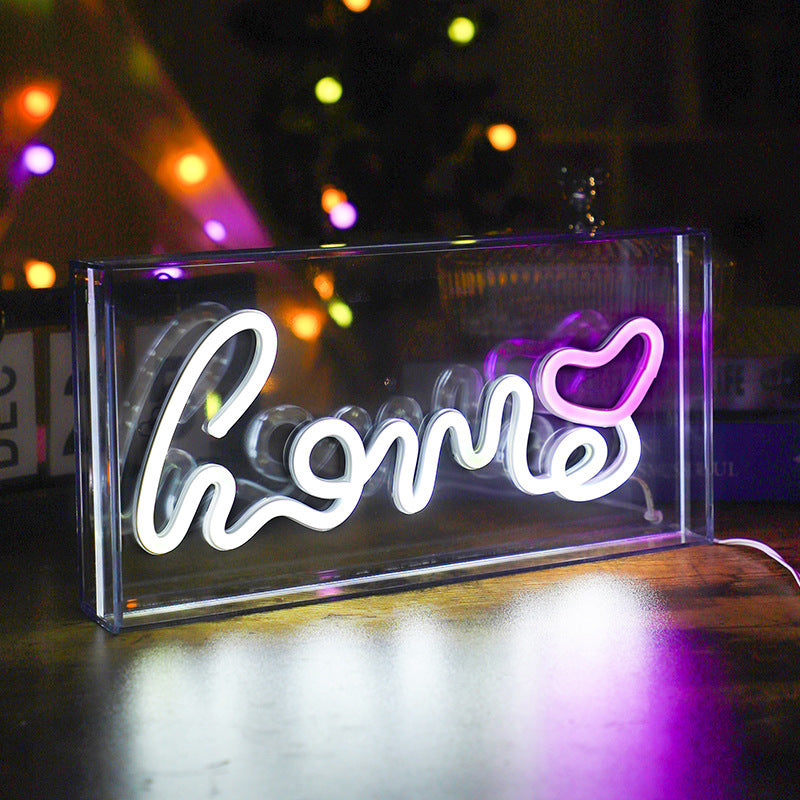 Stylish neon light shaped as a flamingo