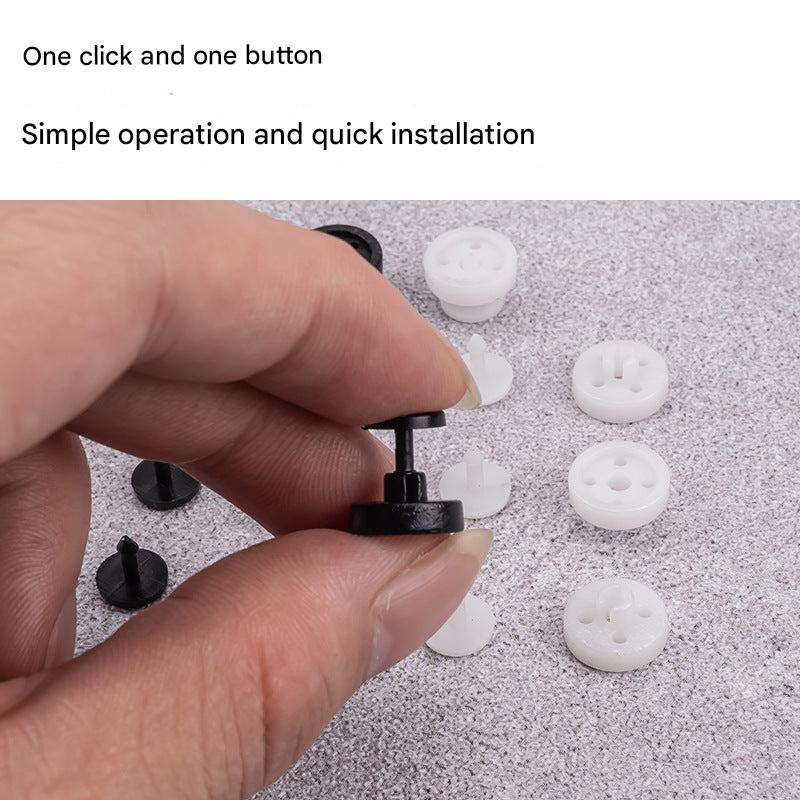 Durable plastic snap buttons for clothing repairs