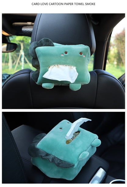 plush pig cartoon car tissue box