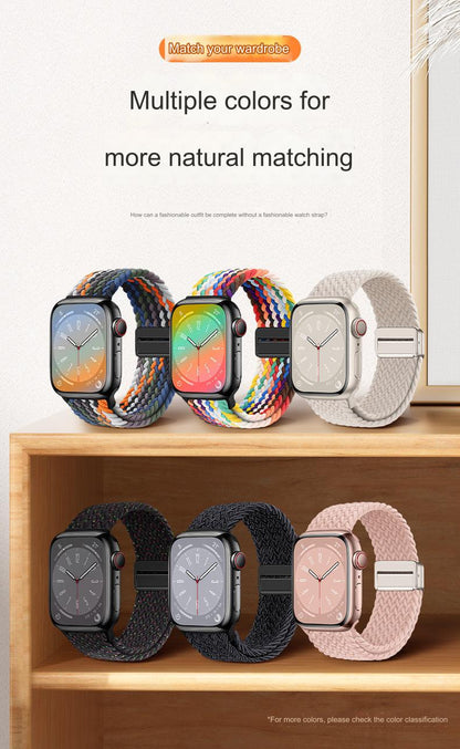 Stylish Nylon Woven Magnetic Apple Watch Band - Compatible with All Series