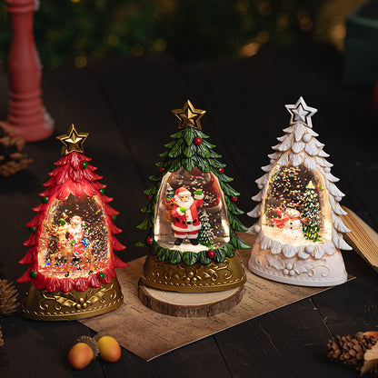 Mesmerizing snow falling globe with red Santa