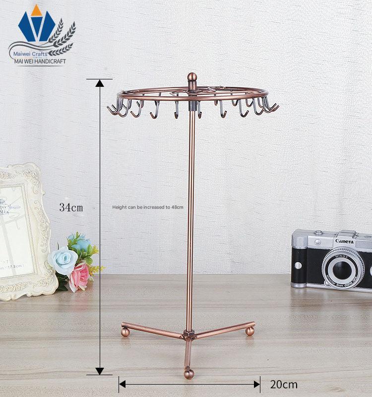 rotatable jewelry holder with multiple hooks