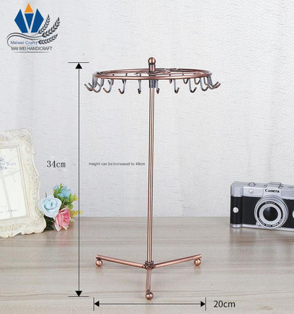 rotatable jewelry holder with multiple hooks