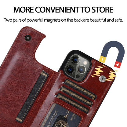 Premium TPU Wallet Case for iPhone 15 & 14 Series – Stylish, Shockproof, Multi-Card Holder