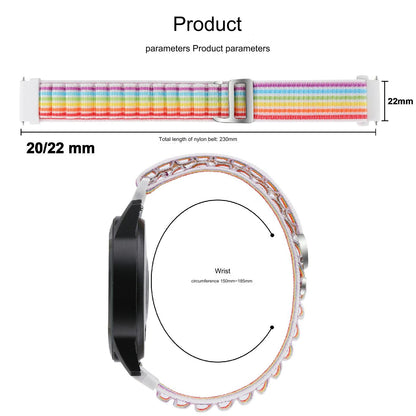 Premium Nylon Sport Band for Samsung Galaxy Watch 4/5/6 & Huawei GT3 - 18/20/22mm Adjustable Sizes