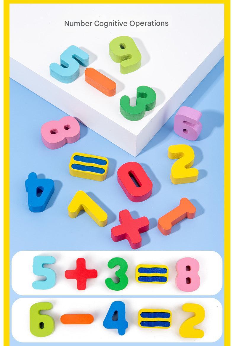 wooden math learning board for toddlers