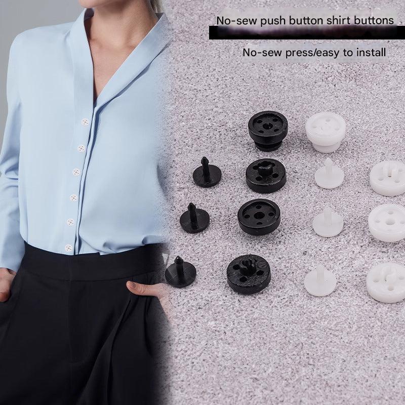 No-sew snap buttons for shirts and clothing adjustments