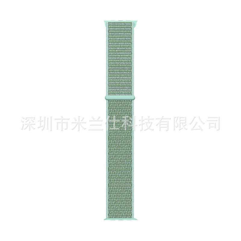 Stylish Nylon Braided Watch Band for Apple Watch - Compatible with Series 1-9 & Ultra - Adjustable Velcro Closure - Multiple Colors Available