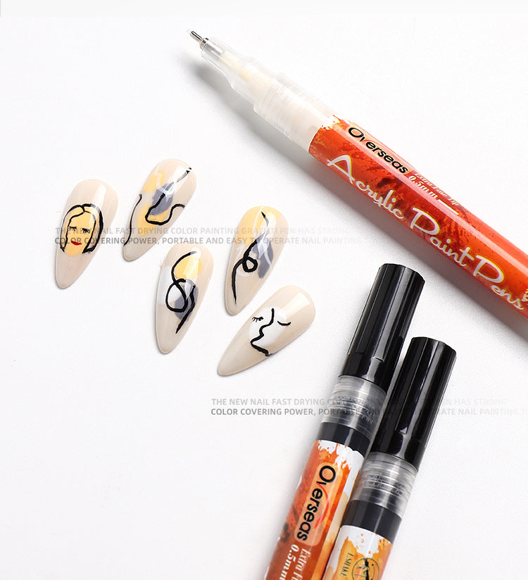 orange gradient french manicure pen