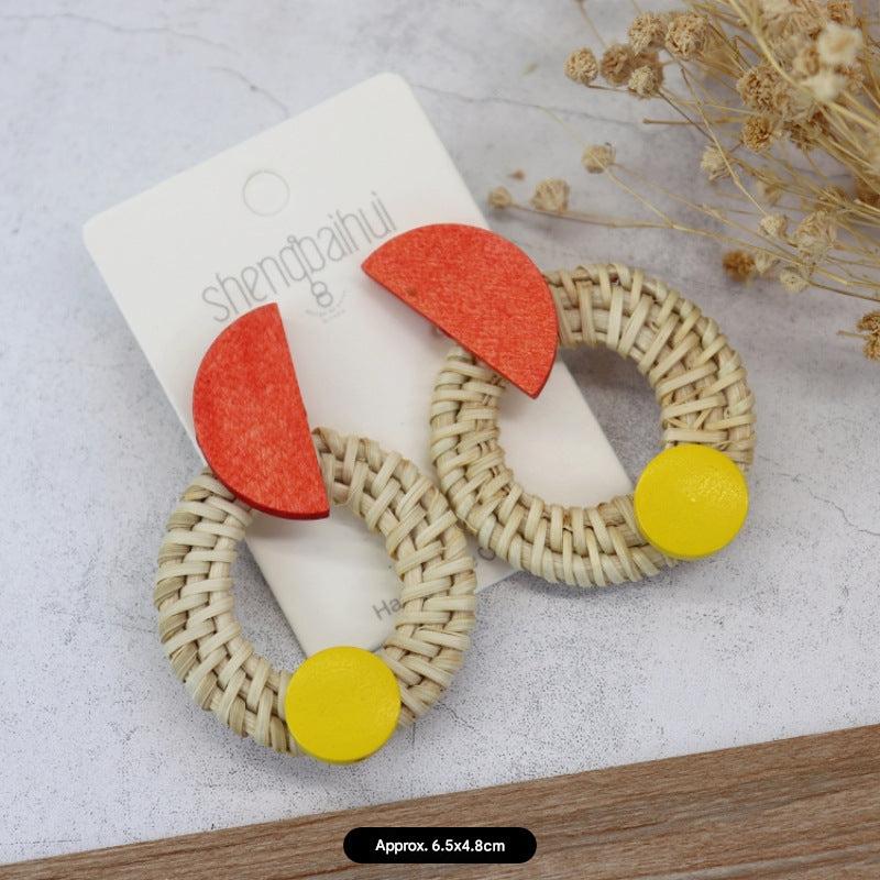 Unique Rattan Earrings Image 3