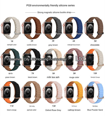 Premium Silicone Magnetic Apple Watch Band - Sporty & Durable Replacement Strap for All Models