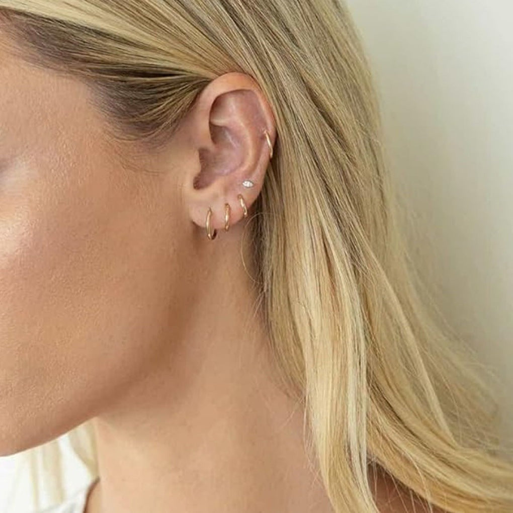 gold stainless steel hoops - image 3