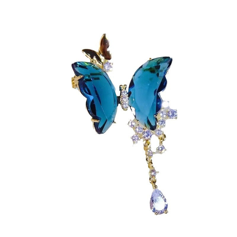 Colorful women's fashion brooch in green and blue