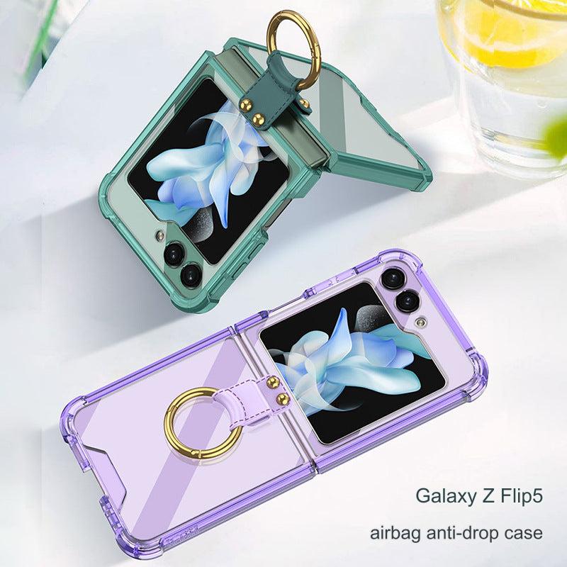 GKK Slim TPU Protective Case for Samsung Galaxy Z Flip 5 - Transparent Air Cushion Design