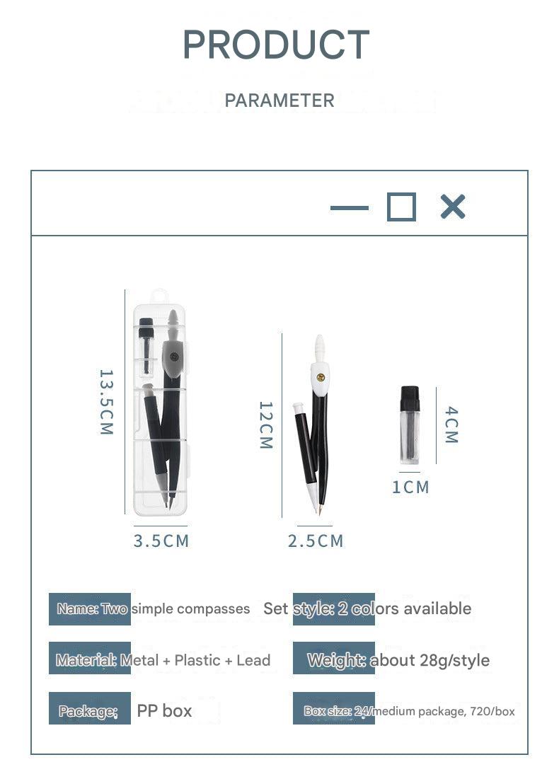 complete metal compass kit for students and artists