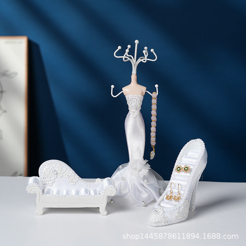 elegant white jewelry stand