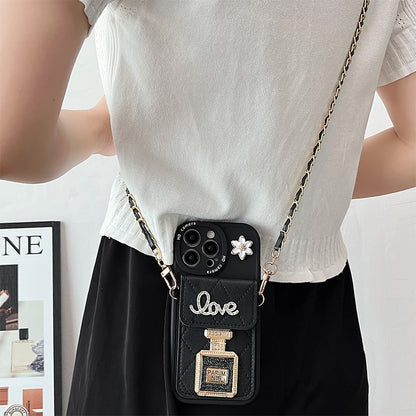 Chic Crossbody Phone Case Wallet for iPhone | Adjustable Shoulder Strap & Enhanced Protection